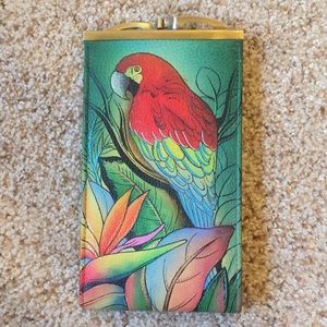 Anuschka leather tropical case clutch coin purse